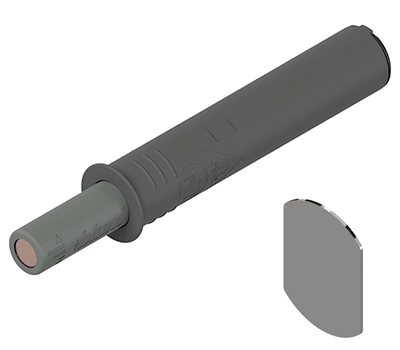 TIP-ON для дверей с магнитом, платиново-серый, арт. 956.1002, с ответной планкой на клею