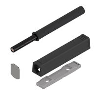 TIP-ON Длинный с магнитом для дверей, карбоновый черный с прямым держателем и ответной планкой на клею