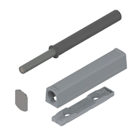 TIP-ON Длинный с магнитом для дверей, серый с прямым держателем и ответной планкой на клею