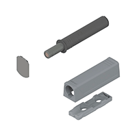 TIP-ON стандартный с магнитом для дверей, серый с прямым держателем и ответной планкой на клею