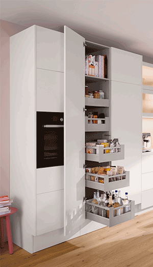 Шкаф Antaro SPACE TOWER высота C  с одним релингом в цвете Белый шелк