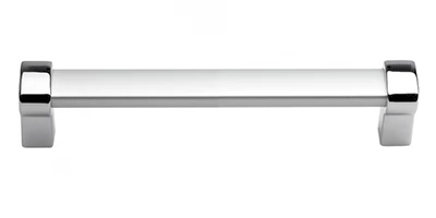 Ручка - скоба для мебели: RU09. Цвет: G0004 - Хром глянец + алюминий натур. анодированный. Gamet (Польша).