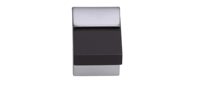 Ручка - кнопка для мебели: GL66. Цвет:  хром матовый + черный глянец.