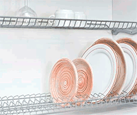 Сушка ECO GRAY, вид в кухонном шкафу с посудой